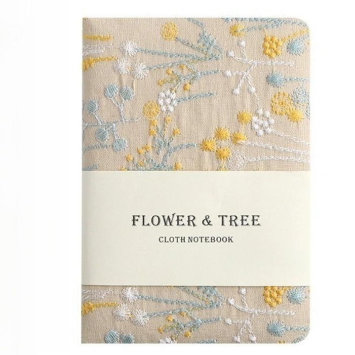 COXCO  A6 자수 공예로 제작된 소형 휴대용 여행 일기장  128장256쪽