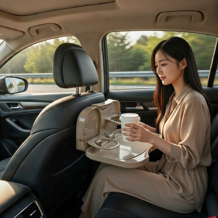 리엔온 차량용 접이식 테이블 다용도 트레이