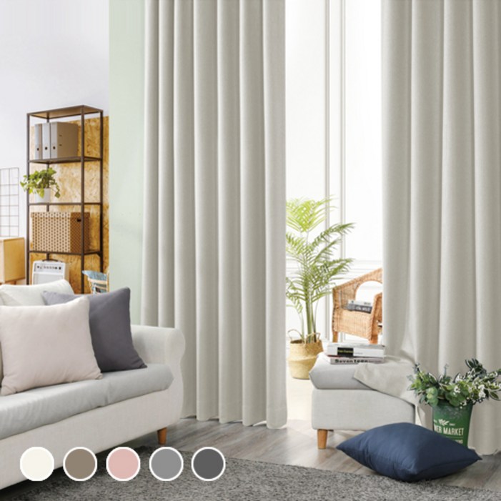 시우데코 맞춤 주문 제작  비앙카 암막커튼 거실 작은창  아일렛형세로 길이 조절