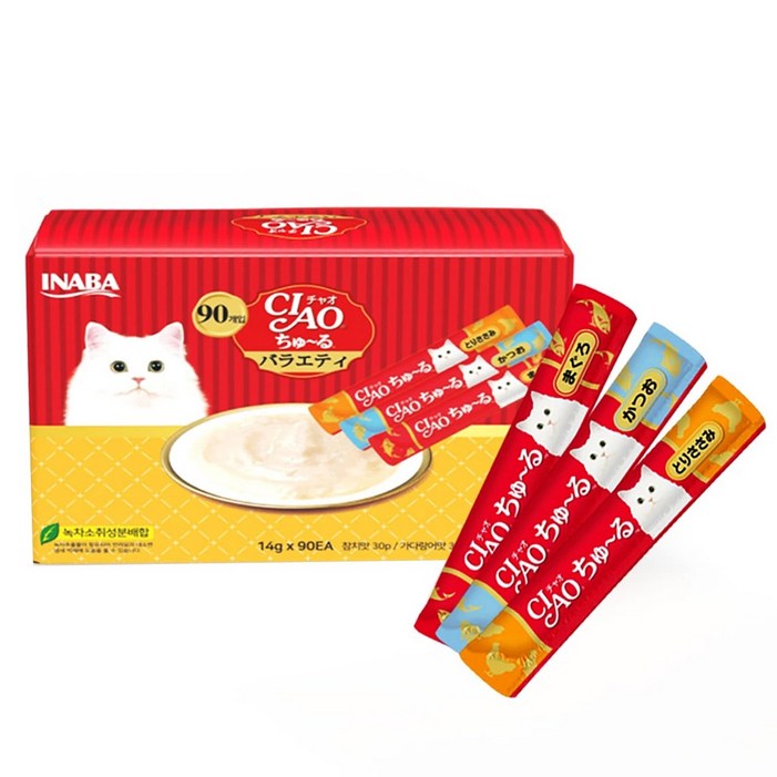 챠오츄르 대용량 90P 코스트코 고양이 츄르 간식 버라이어티 반려묘 차오추르 90P