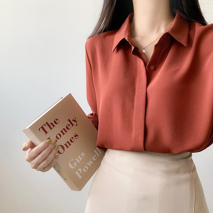 재구매최고  3만장돌파 데일리 링클프리 히든버튼 긴팔 블라우스 IT7810