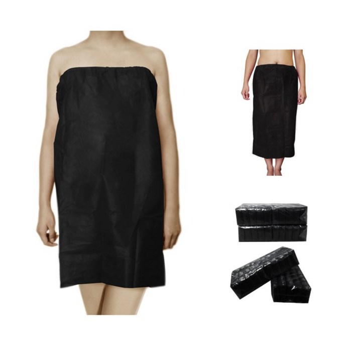 코부 일회용 가운 치마 부직포 왁싱 마사지 가운, 50개, 블랙