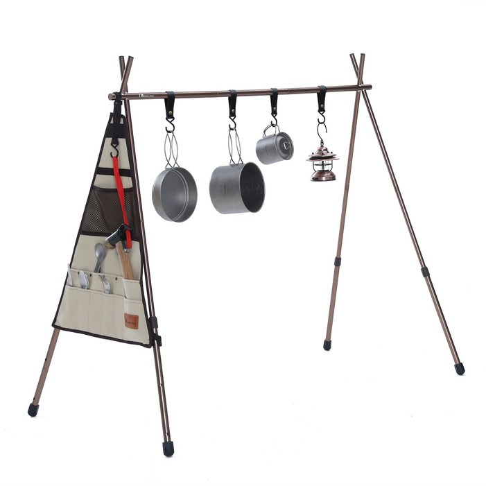 MOON LENCE 캠핑선반 랜턴걸이 옷수납선반 초롱걸이 캠핑용품 3단고도조절 캠핑 수납 액세서리 폴딩 접이식 휴대용 선반 수납 가방 증정 하중20kg 캠핑 가설 행거 가설 가구, 1단, 1개, 삼각 포켓 있음