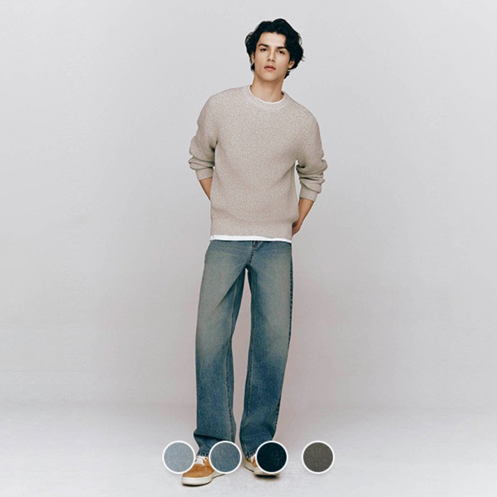 지오다노2001아울렛분당점 NEW 남자 루즈핏 스트레이트 데님 청바지