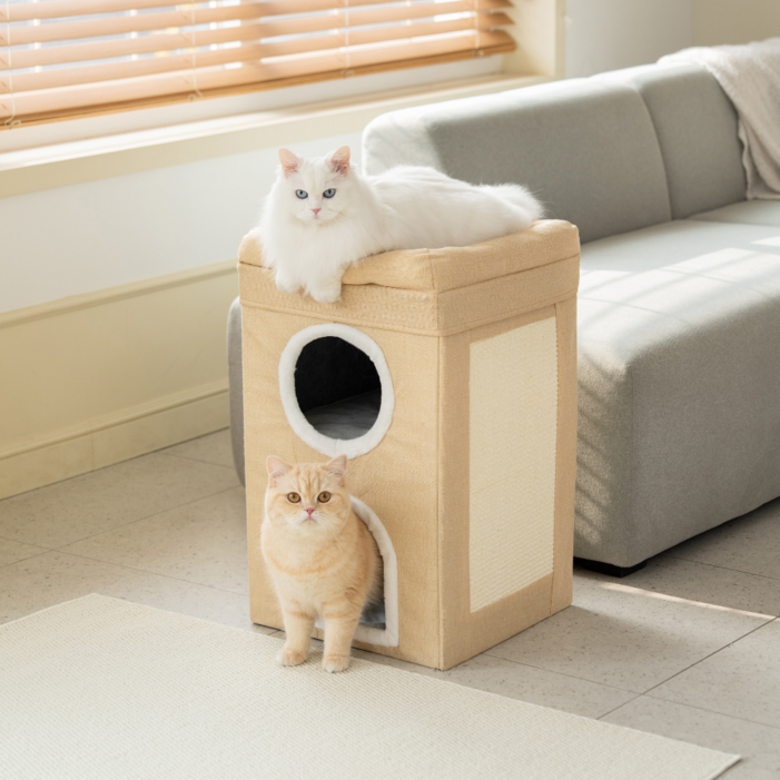 고양이 3층 숨숨집 하우스 특대형 스크래쳐 숨숨집 대형 고양이집