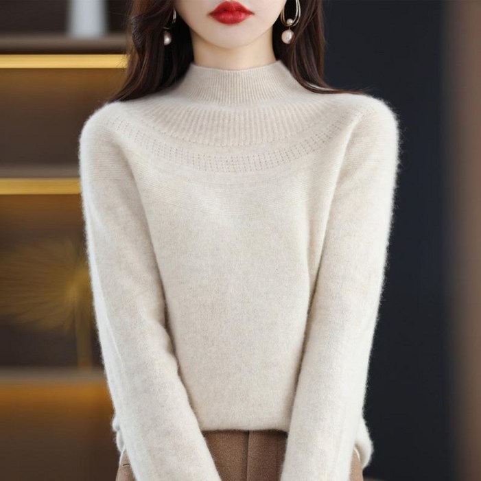 BINIWU가을겨울 소프트 펀칭 라운드 모던 니트