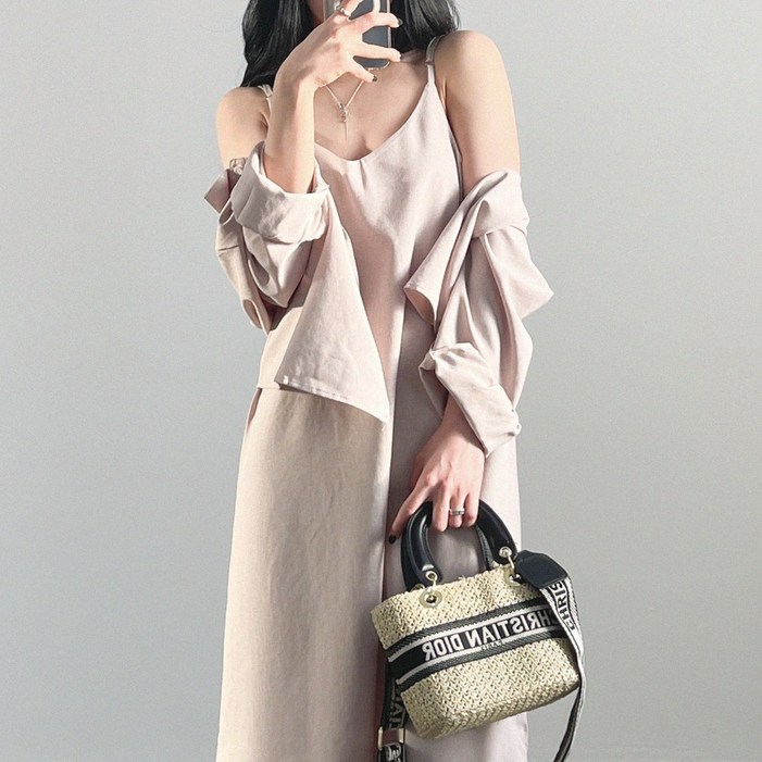 룩업 여성 데일리 민소매 나시 원피스 셔츠 셋업 하객룩 세트 리조트룩