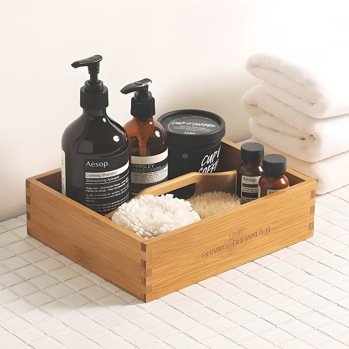 하우스레시피 뱀부 손잡이 디바이더 바스켓