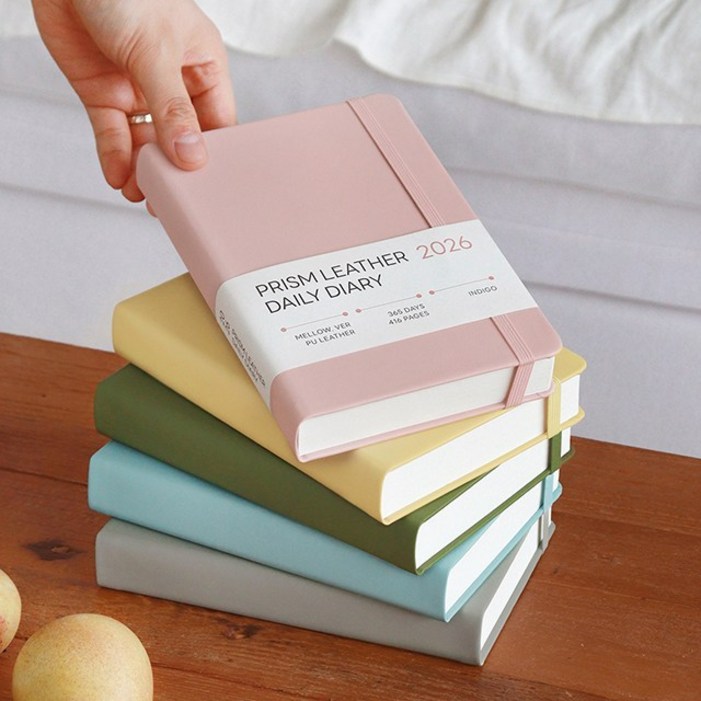 2026 프리즘 레더 B6 데일리 다이어리 5color 일간 일기장 일지 인디고