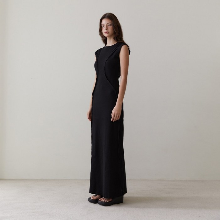 RVIS cutting maxi dresses black