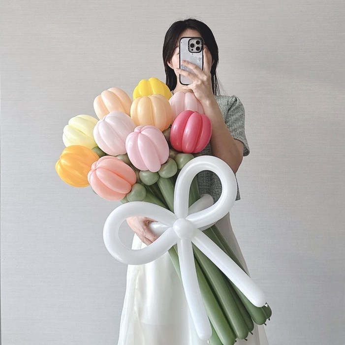 풍선꽃다발 요술 풍선꽃 만들기 세트 DIY 튤립 데이지, 1세트, 믹스그린