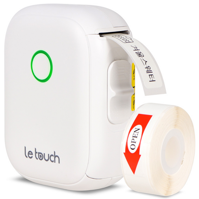 레터치 P12 라벨프린터 네임스티커 라벨기 라벨지1개포함, P12 라벨프린터사각화이트라벨지, 1개