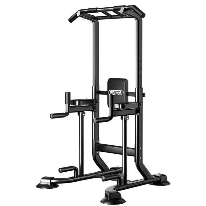 OneTwoFit 원투핏 다용도 턱걸이 높이 6단계 조절가능 가정용 철봉 운동기구, 블랙