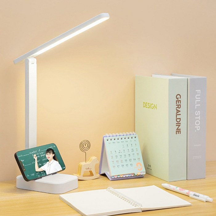 투데이리빙 11 블루라이트 차단 LED 무선 모던 스탠드 조명 스터디 학습 공부 독서 스텐드 책상 충전식 조명등 학습용 독서실 다용도 각도 조절 독서등 핸드폰 거치 가능