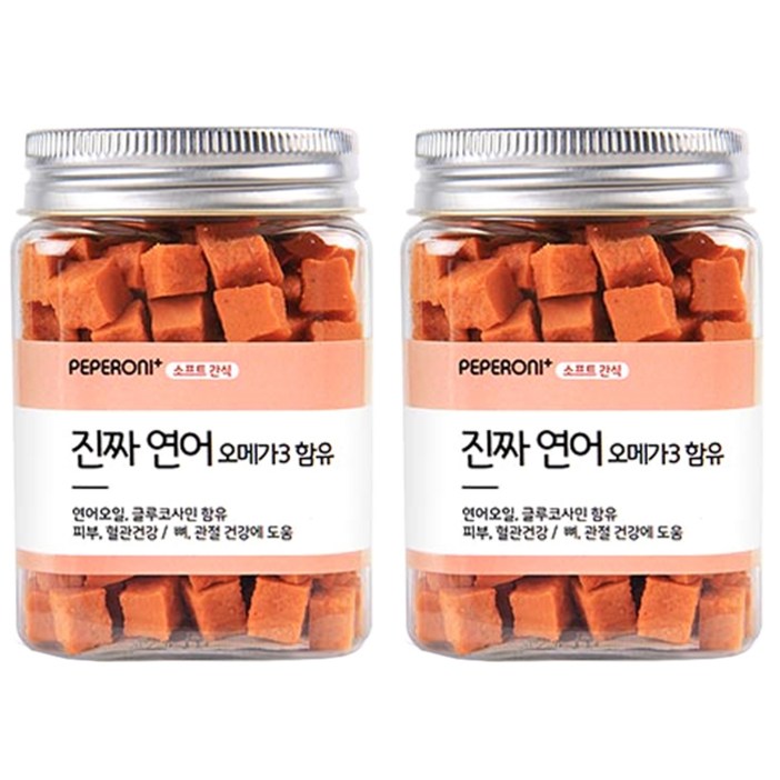 페페로니 진짜 오메가3 애견용 져키, 연어, 180g, 2개