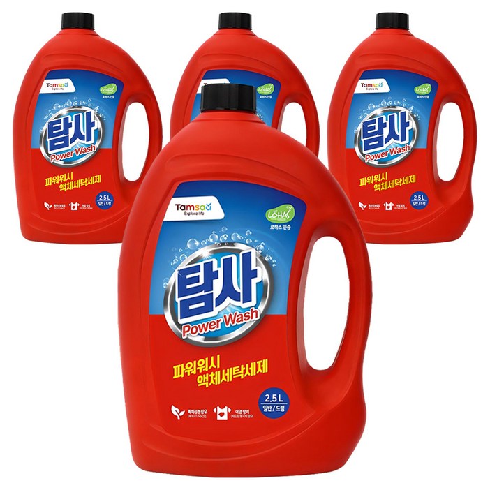 탐사 파워워시 액체세제 본품, 2.5L, 4개