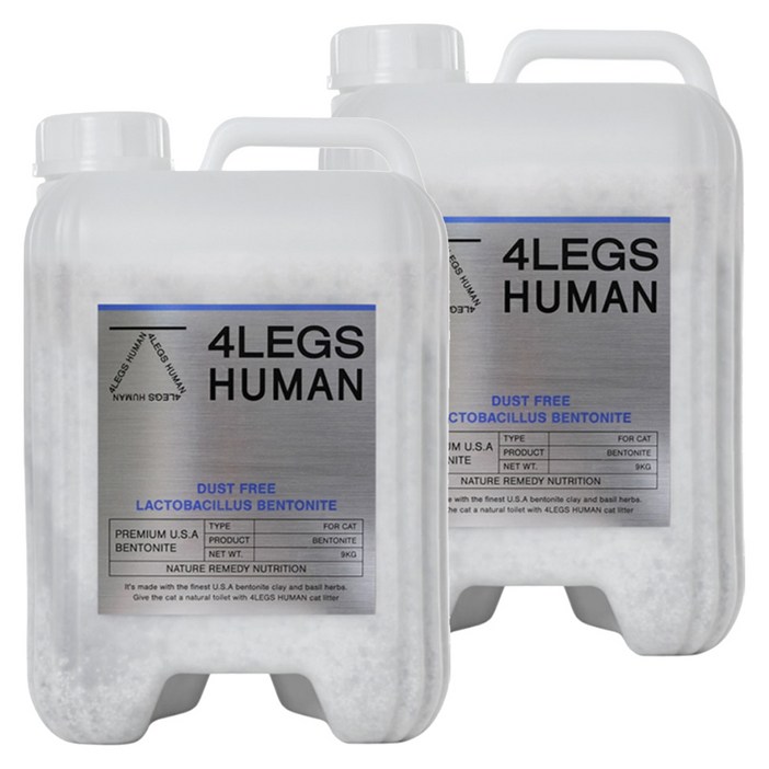 포렉스휴먼 벤토나이트 고양이 유산균 모래, 9kg, 2개, 허브향