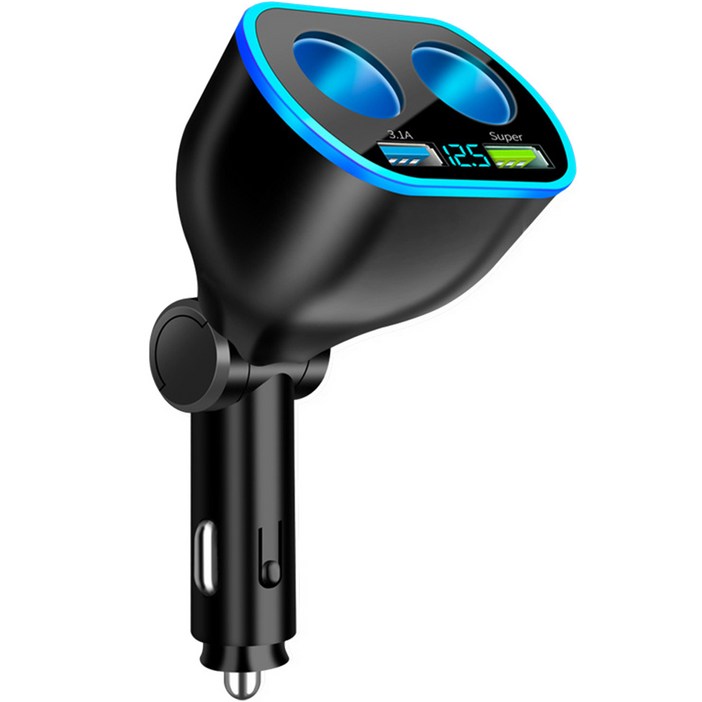 구스페리 4구 차량용 시거잭 QC3.0 66W 초고속 충전기 어댑터, 블랙, 단일상품 구스페리 4구 차량용 시거잭 QC3.0 66W 초고속 충전기 어댑터, 블랙, 단일상품