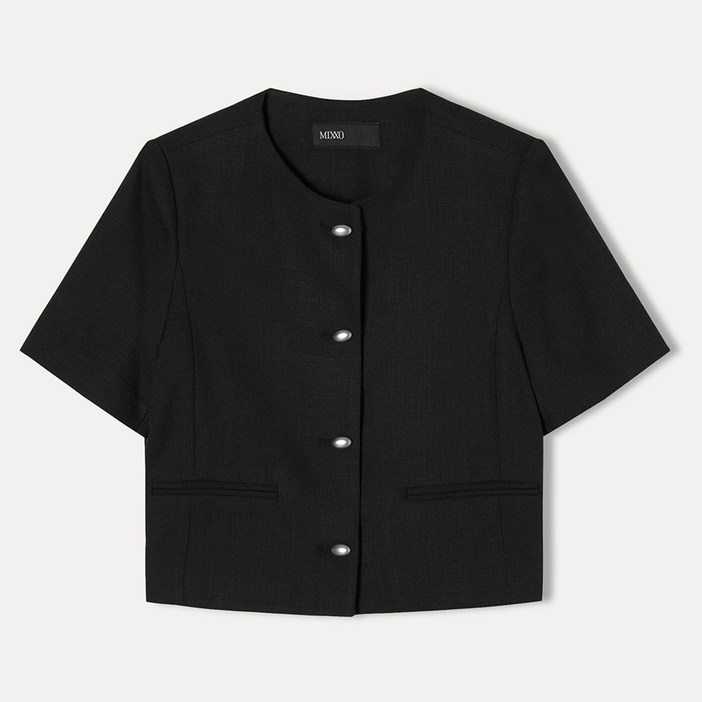 미쏘 여성용 라운드넥 반팔 자켓