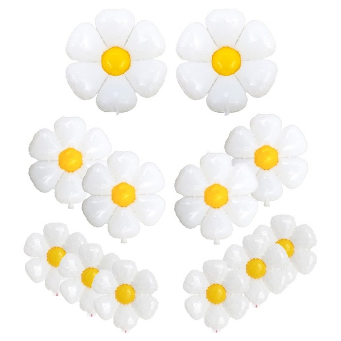 코히모 데이지 꽃 파티 풍선 대형 2p  중형 4p  소형 6p 세트, 1세트, 혼합색상