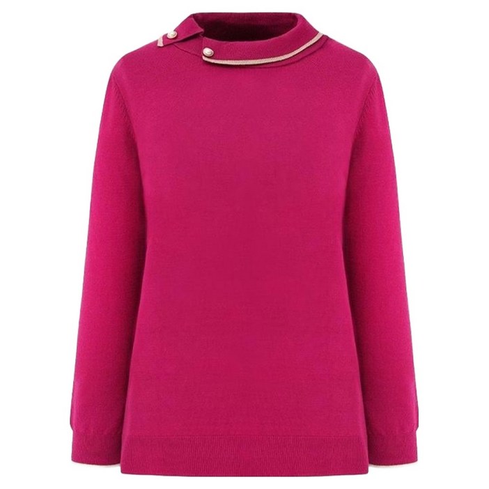 크로커다일 레이디 여성용 진주 장식 포인트 보온 니트 티셔츠 CLCWSW105