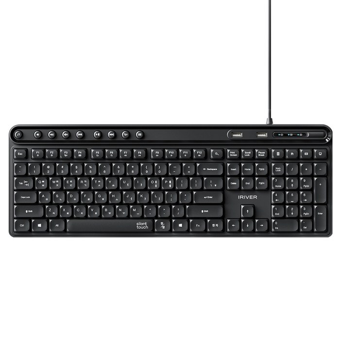아이리버 2PORT HUB 지원 생활방수 무소음 유선 키보드, Black, K601U, 제조사축