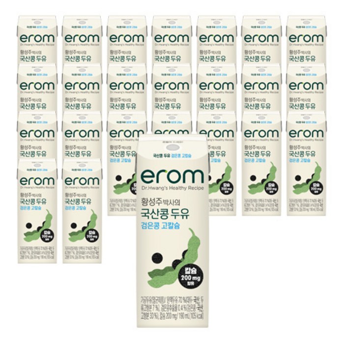 이롬 황성주 박사의 국산콩 두유 검은콩 고칼슘, 190ml, 24개