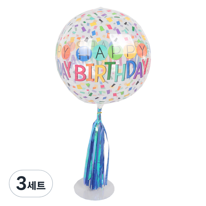 파티쇼 오브은박풍선 스탠드 태슬수술홀로그램 35cm 세트, 생일레인보우 네이비, 3세트 파티쇼 오브은박풍선 스탠드 태슬수술홀로그램 35cm 세트, 생일레인보우 네이비, 3세트
