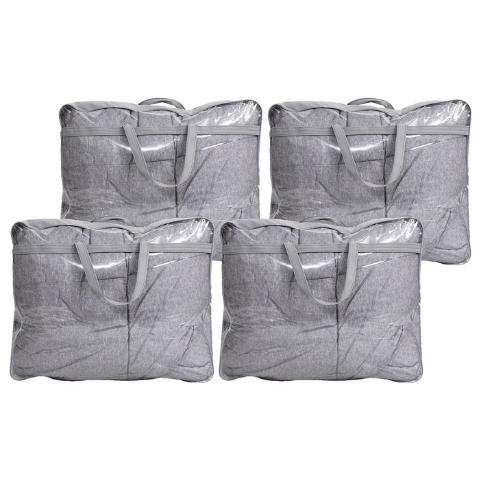 더베딩샵 이불 보관가방 특대, 그레이, 4개