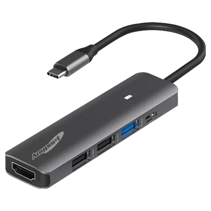 애니포트 5포트 USB3.0 멀티허브 C타입 APTC51PH, 혼합색상, 1개