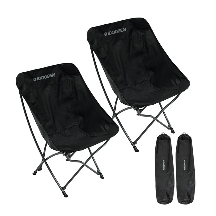 아이두젠 휴대용 낚시 캠핑 의자 C100, 블랙, 2개