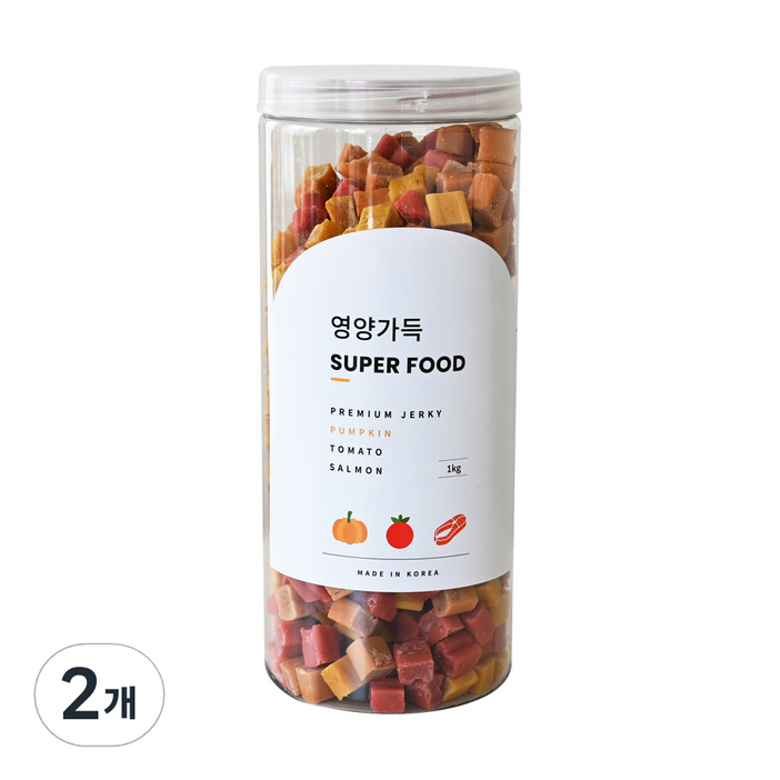 제로랩스 강아지 영양가득 져키, 단호박+토마토+연어, 1kg, 2개