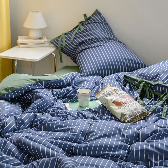믹스앤매치 국내 제조 에센셜 스트라이프 차렵이불 세트