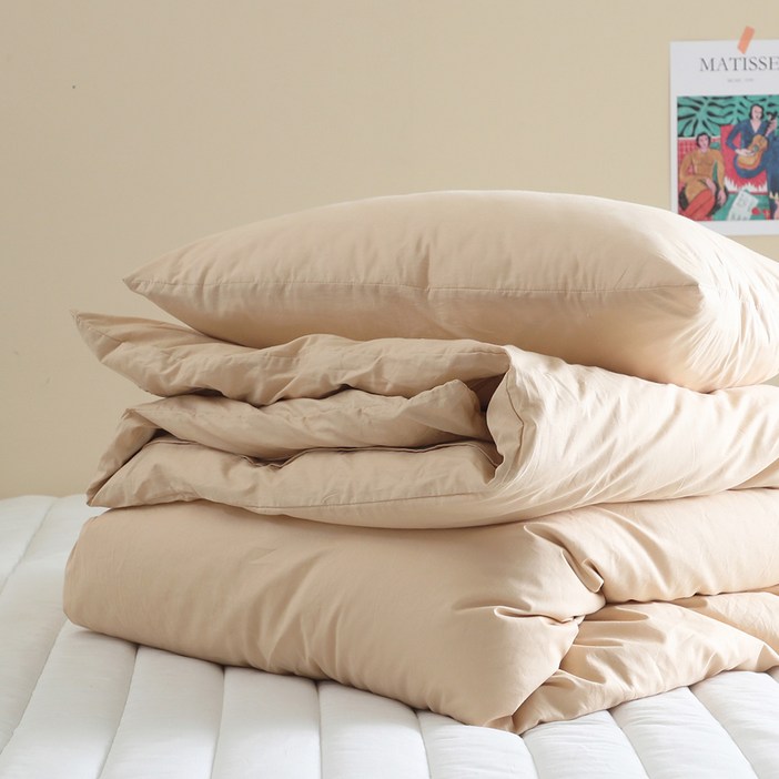 올리비아데코 다우니 2 순면 양면 홑겹 이불커버 O20AEB0, 코튼옐로우