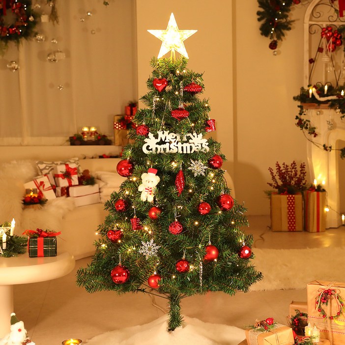 조아트 크리스마스트리 나무 전구 장식 오너먼트 풀세트, 오리지널레드(S100)