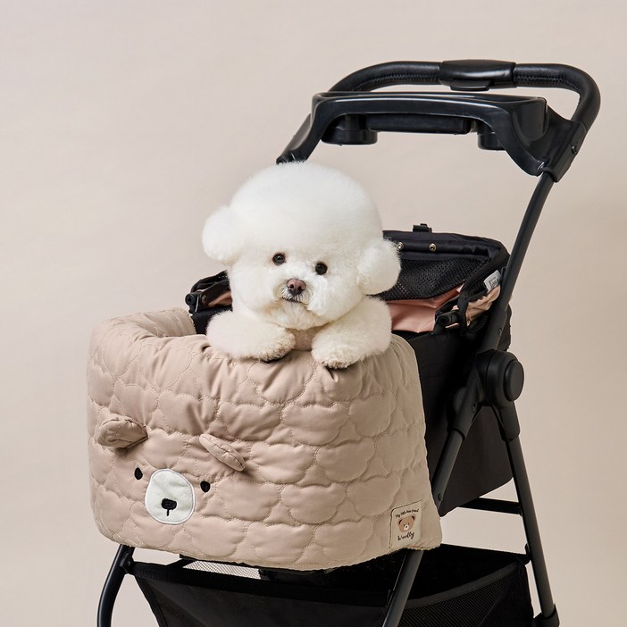 울리 반려동물 곰돌이 올인원 유모차 쿠션