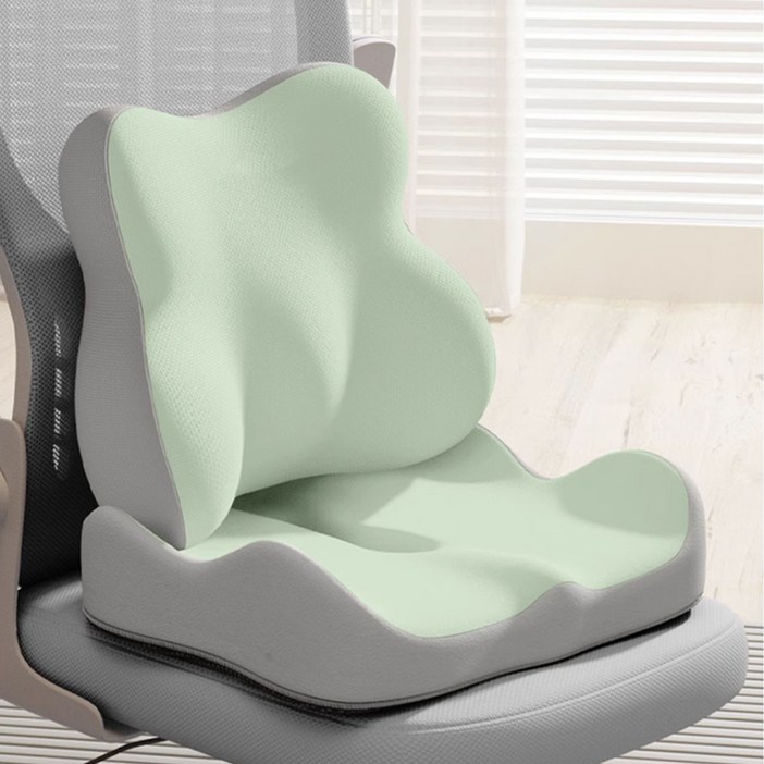 러빙랩 메모리폼 허리쿠션 의자 등받이 + 방석 세트