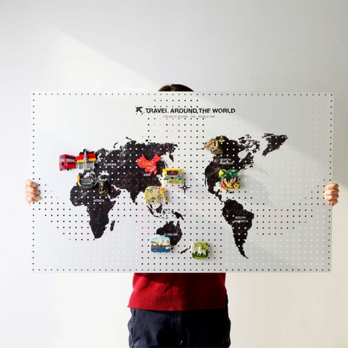 타공판닷컴 세계지도 액자 타공판 1번 1000 x 600 mm, 1개, 혼합색상