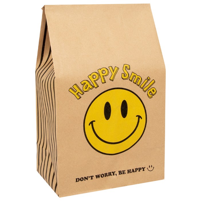 좋은기븐 행복한 스마일 종이봉투 중 40p 1 + 1, 옐로우 + 블랙, 2개