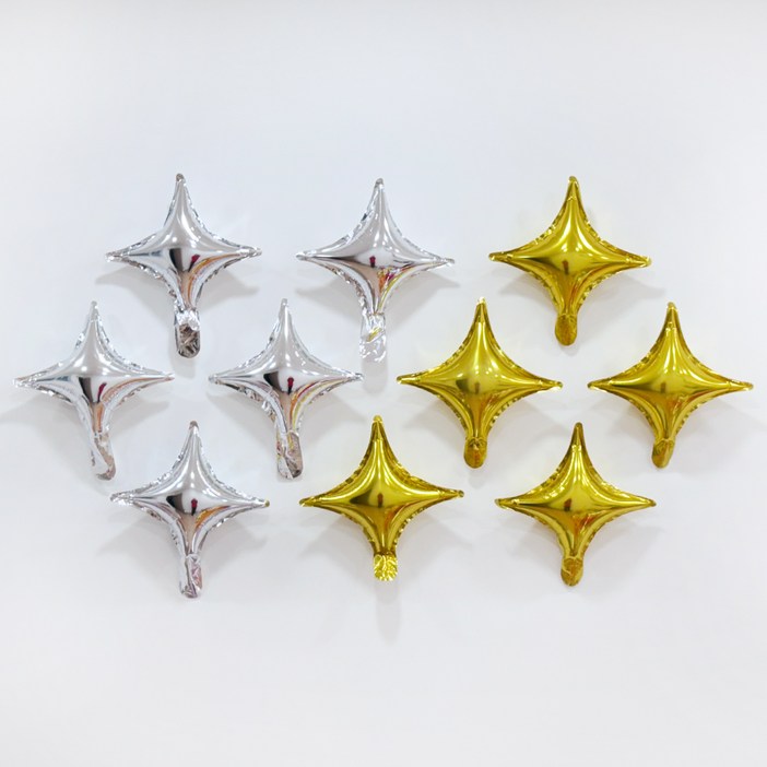 파티공구 사각별모양 은박풍선 실버 15p  골드 15p 세트
