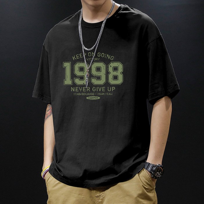 맨인모드 남성용 1998 오버핏 반팔 티셔츠 D0066