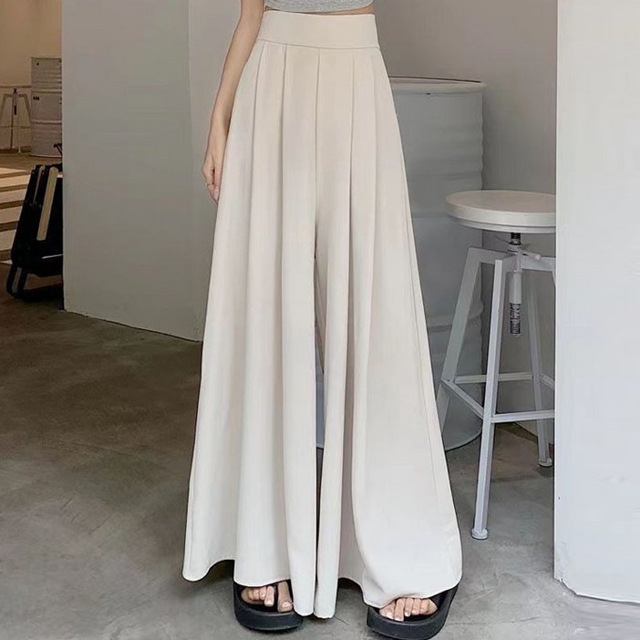 라라티나 여성용 애머슨 롱기장 와이드 치마바지