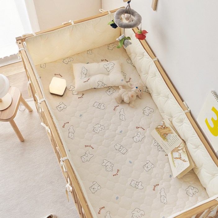 쁘리엘르 에디 순면 누비 방수 아기 침대 패드