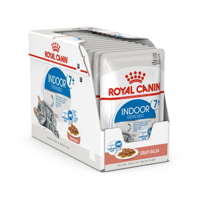 로얄캐닌 캣 인도어 7+ 파우치 85G 12개 세트, 12개, 닭
