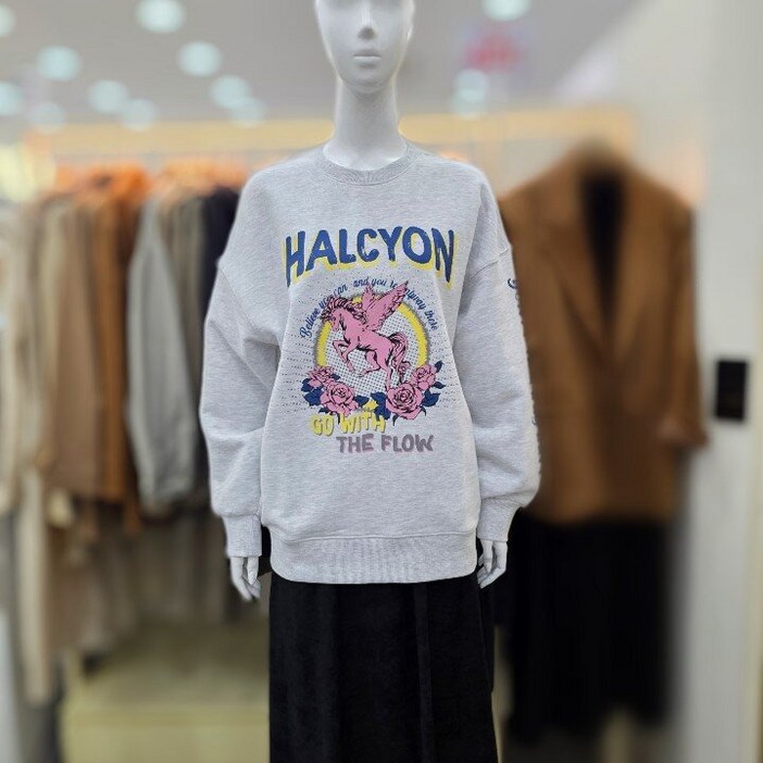 플라스틱아일랜드 유니콘 프린트 맨투맨 티셔츠PQ4CL062