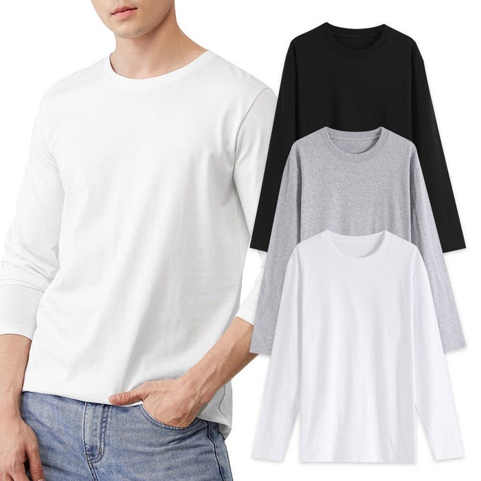 긴팔 30수 무지 라운드넥 티셔츠 남여공용 S-3XL 17color 국내생산 빅사이즈