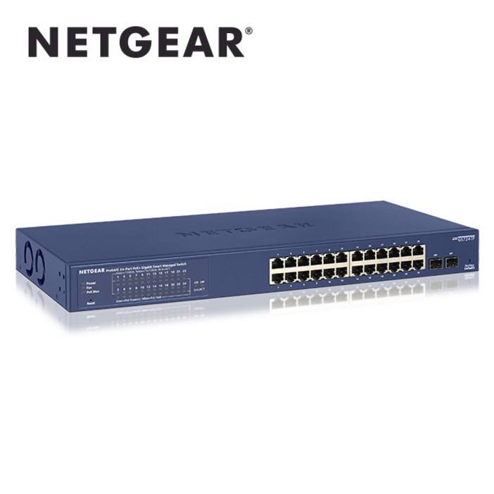 넷기어 GS724TPv2 - 24포트 기가비트 PoE+ 이더넷 스마트 스위칭 허브(전용 SFP 2포트) / 190W
