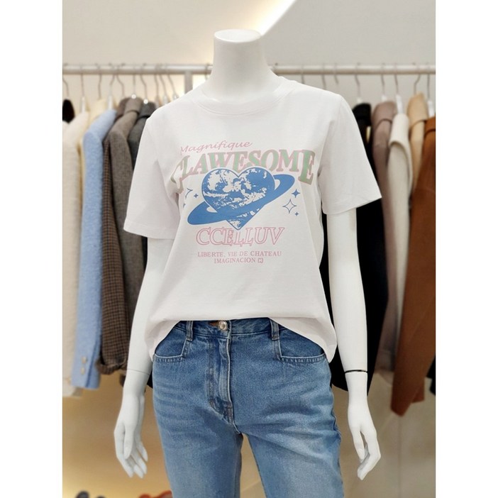 씨씨콜렉트 프린팅 크롭 티셔츠