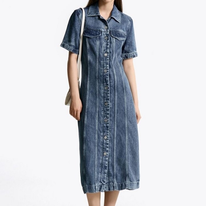 백화점정품 타미힐피거 여성 원피스 라나 데님 셔츠 T22F6TDR040WT1 하객