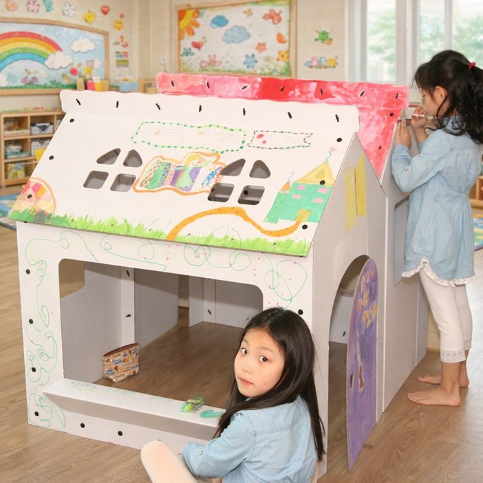 색칠하는 종이집 대형 놀이하우스 우리아이의 비밀기지 색칠하고 꾸미고 그림도그리고